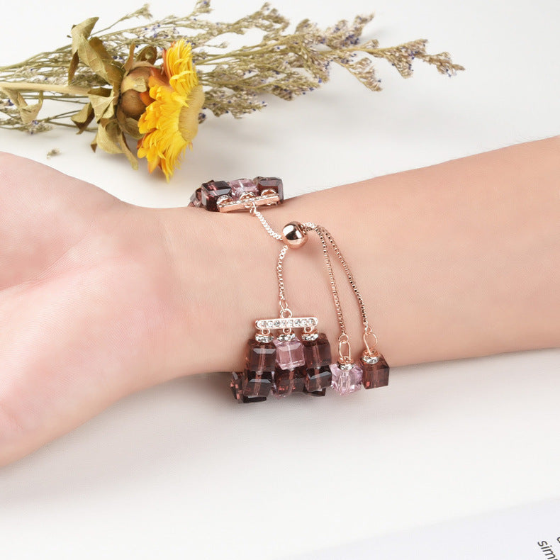 Large Square Crystal Stretch Watch Strap