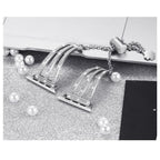 Diamond-studded metal stainless steel strap