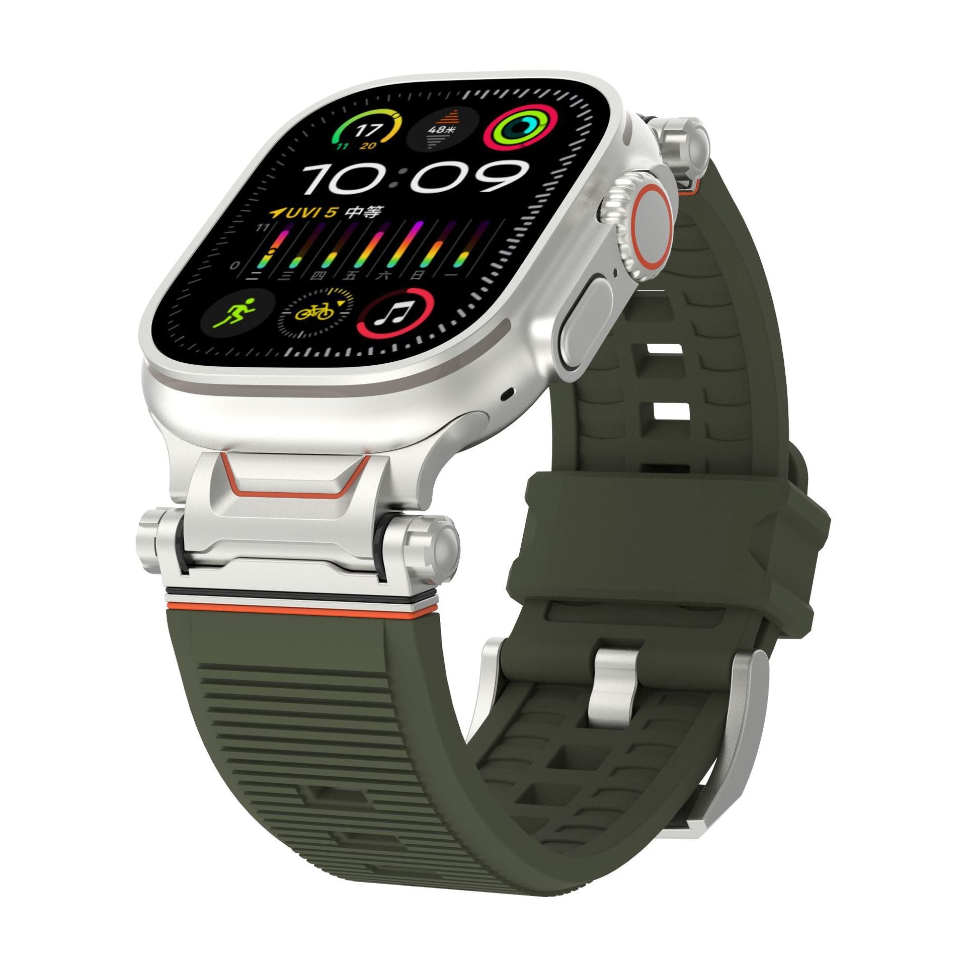 Mecha Stripe Metal Toe Cap Silicone Strap