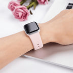 Smart Watch Strap Solid Color Silicone Double Nail