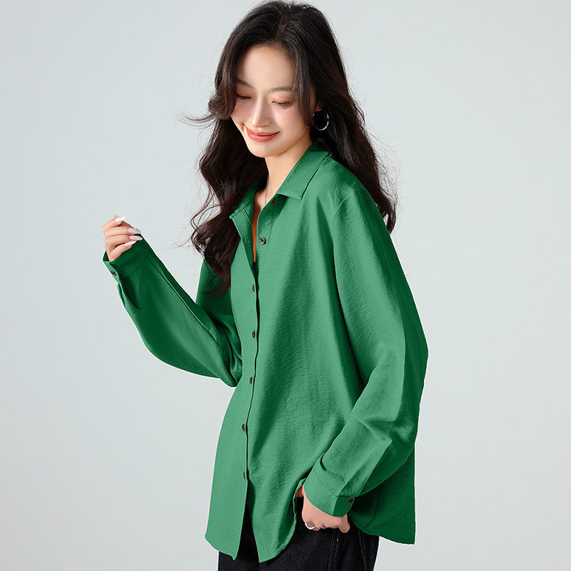 Texture Loose Long Sleeve Lazy Sense All-matching Shirt