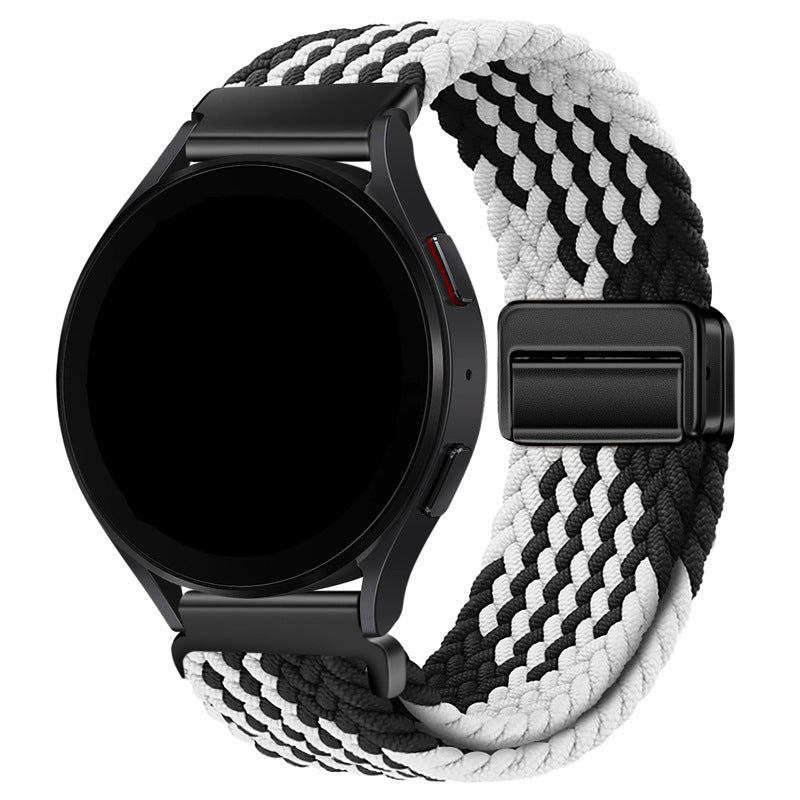 Metal Magnetic Buckle Nylon Braided Stretch Strap