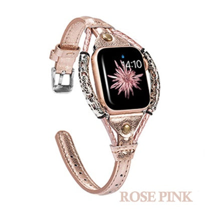 Handmade vintage metal bracelet fashion leather strap