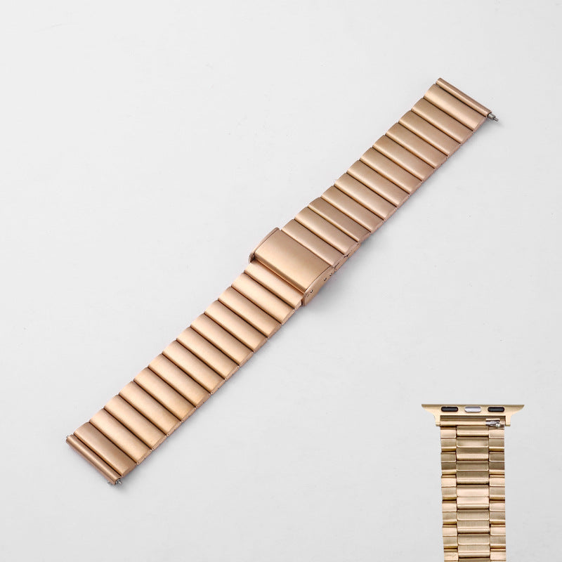 Smart Watch Band Bamboo Stainless Steel Metal Strap