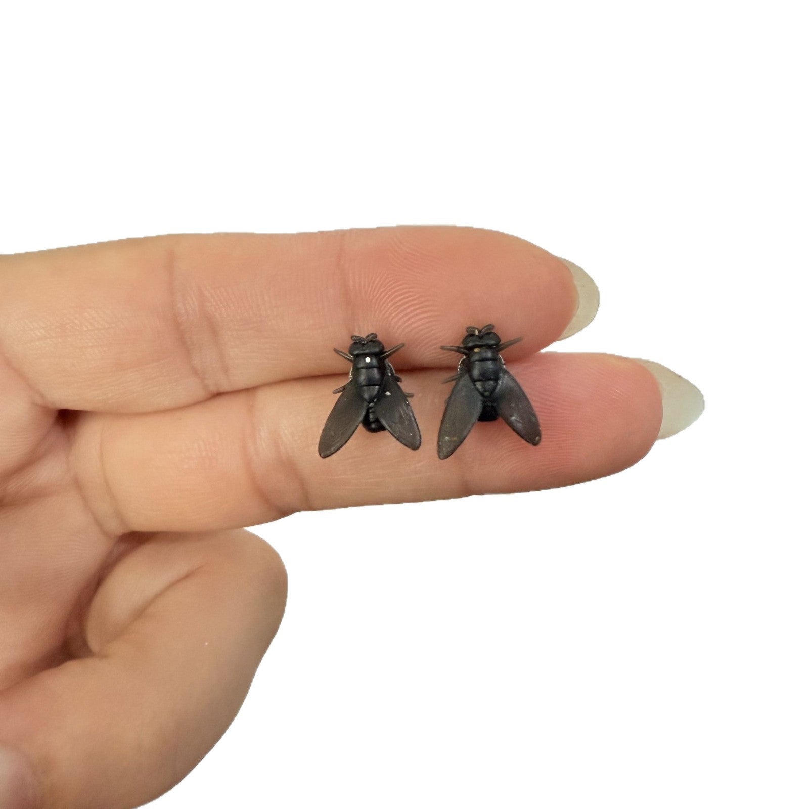 Simulation Mini Black Small Fly Unique Earrings New Simple