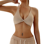 Workout Exercise Underwear Women's Hollow Back Breathable Solid Color