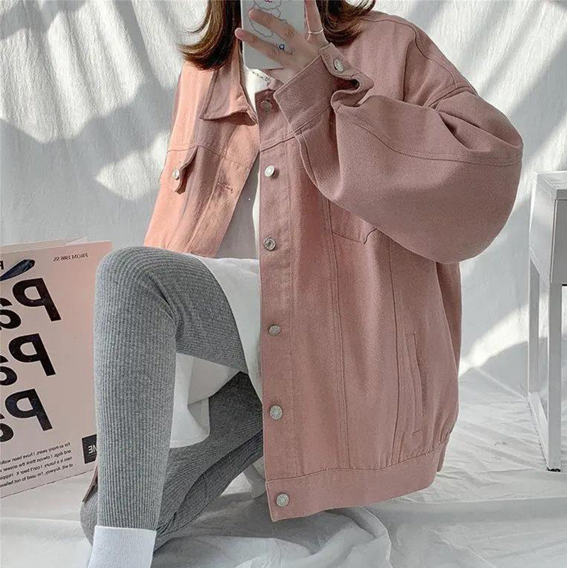 Women's Retro Workwear Loose All-match Simple Baseball Uniform