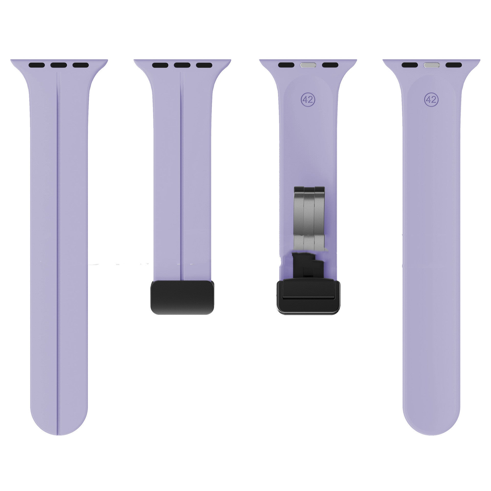 Magnetic Suction Folding Buckle Metal Strap Silicone