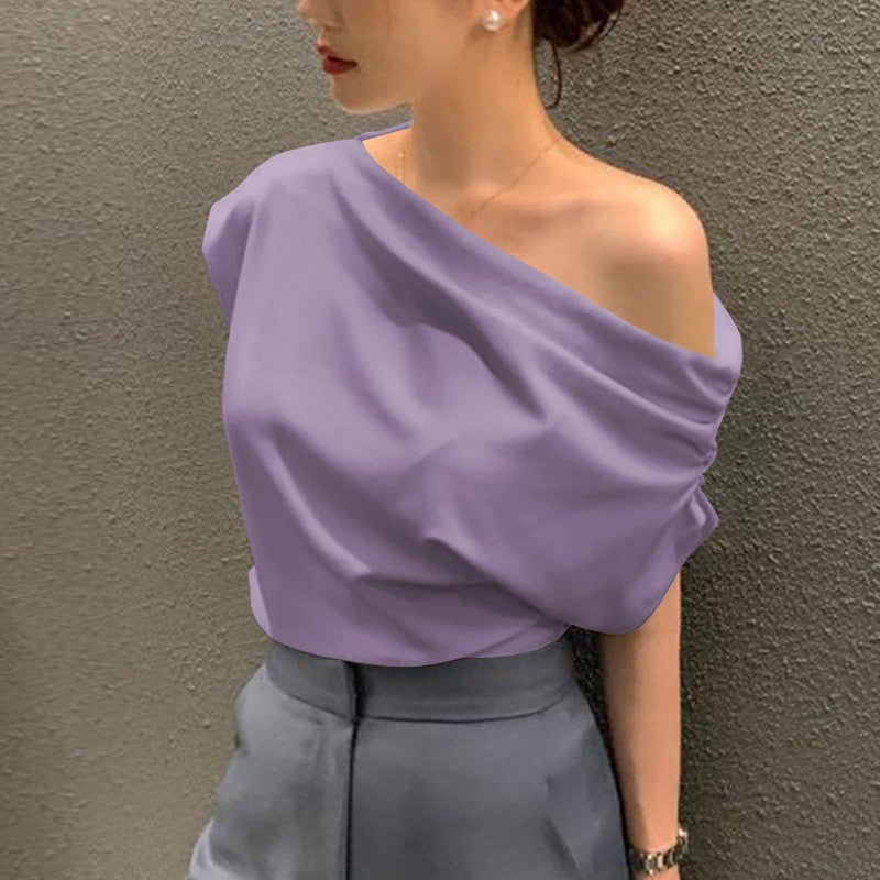 Summer New Niche Irregular Shoulder Design Sense