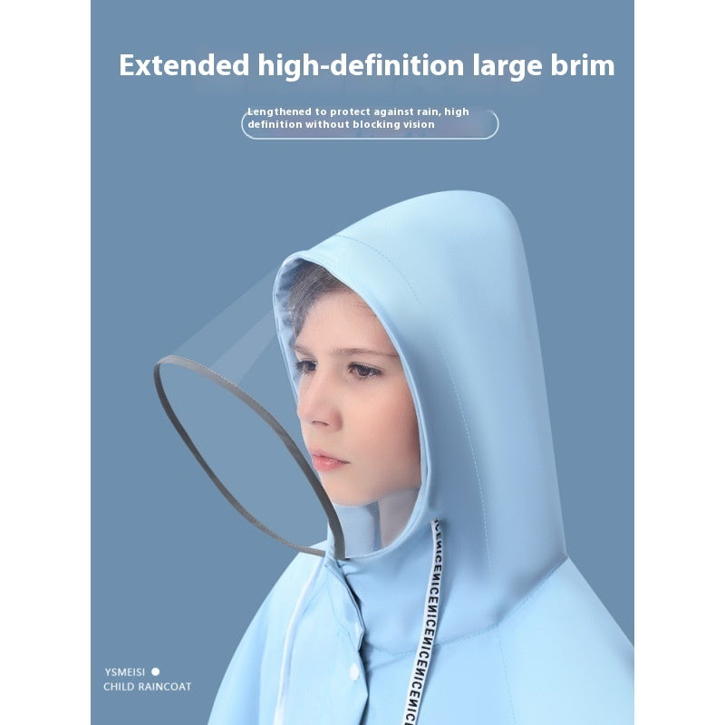 Children's Raincoat Girls Boys Primary School Students School Belt Schoolbag Seat Middle And Big Children Full Body Poncho