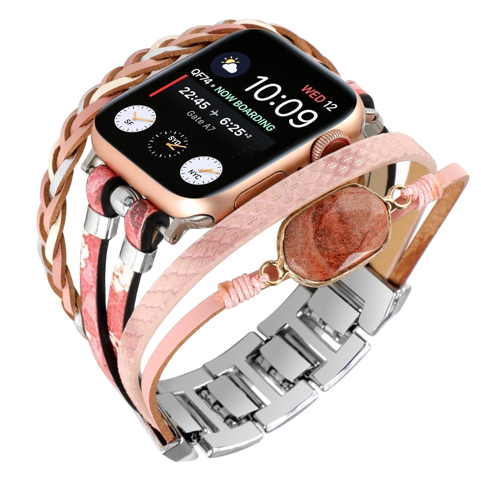 Metal Strap Leather Woven Bracelet Breathable