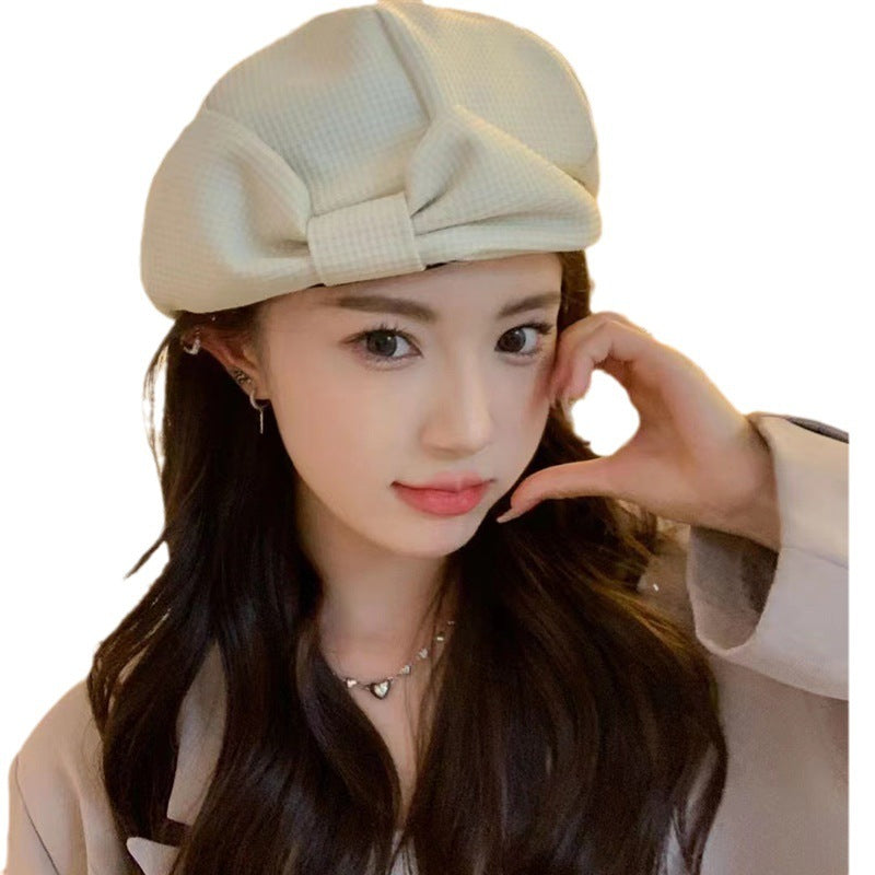 Korean Style Sweet Bowknot Beret Female Japanese Style