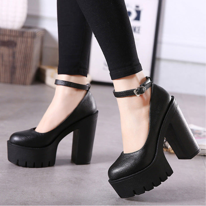 European And American Fashion Buckle Women's Shoes