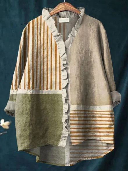 Loose Print Crew Neck Casual Plus Size Women's T-shirt