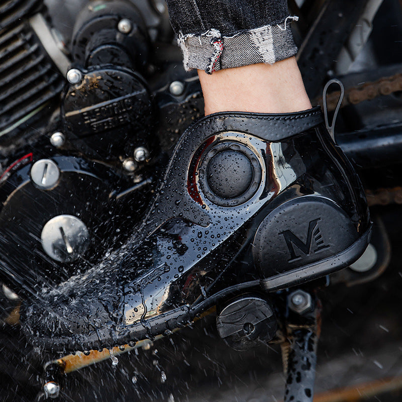Motorcycle Rain Boots Men's Summer Youth Outdoor Non-slip Wading Shoes Fashion Low Top Flat Work Shoes Rubber Shoes