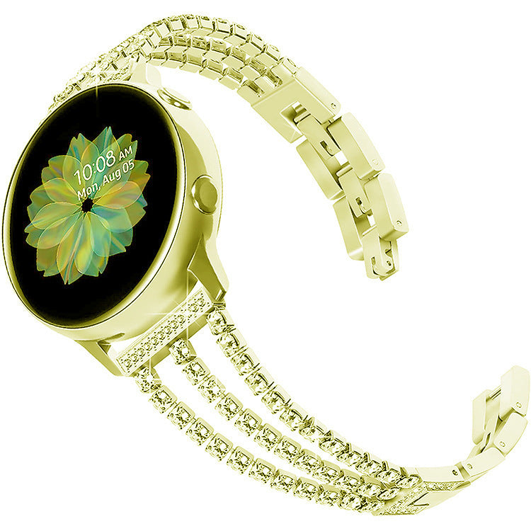 Fashion Simple Three Chain Diamond Metal Strap