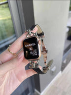 Watch Strap Advanced Genuine Leather D-shaped Metal Butterfly Clasp Women's