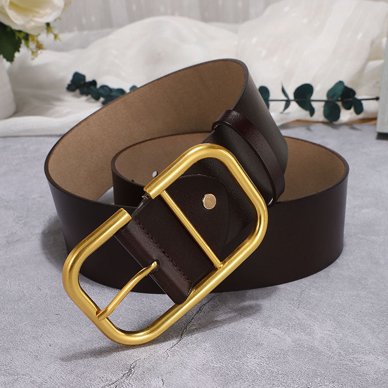 Women's Cowhide Wide Belt Waist Seal