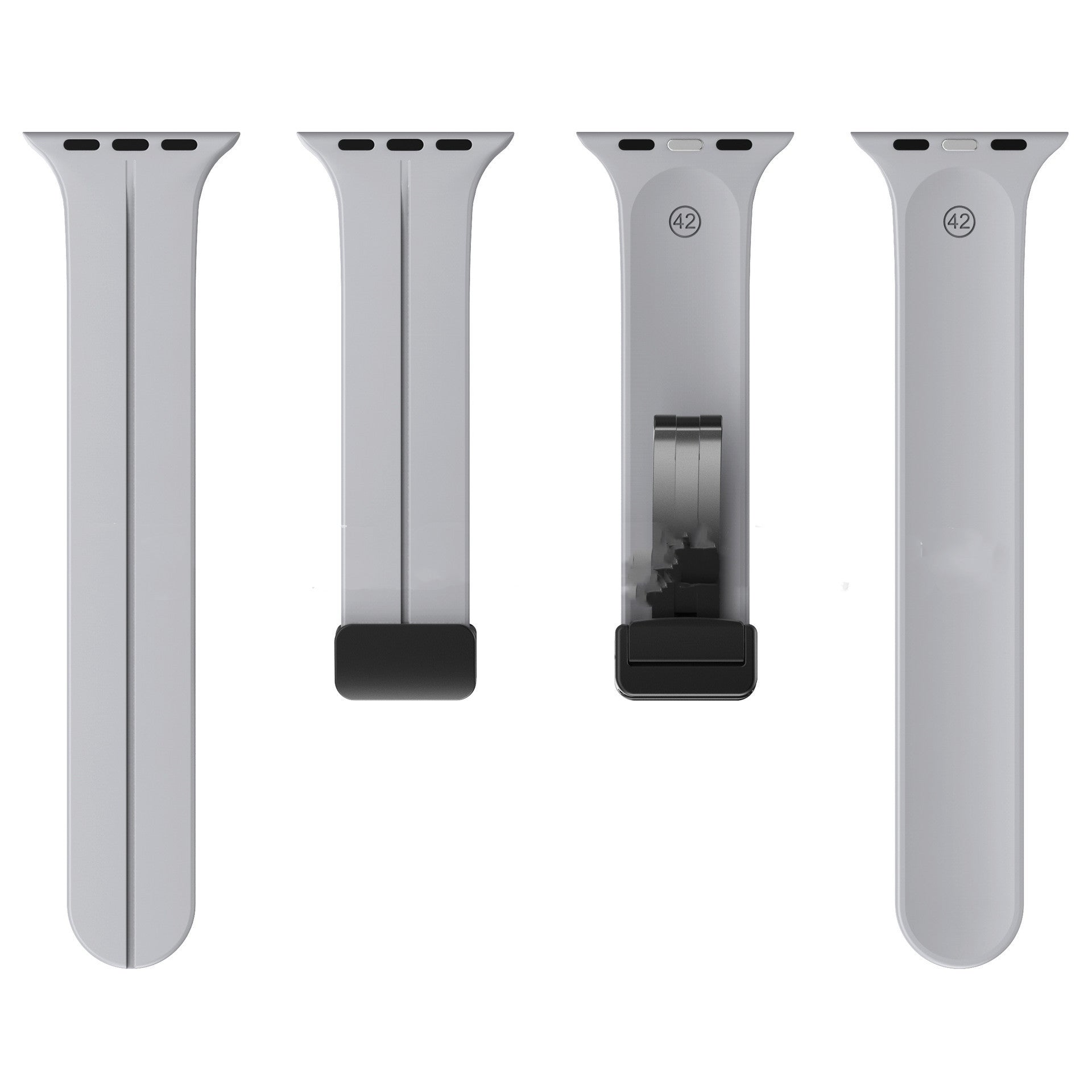 Magnetic Suction Folding Buckle Metal Strap Silicone