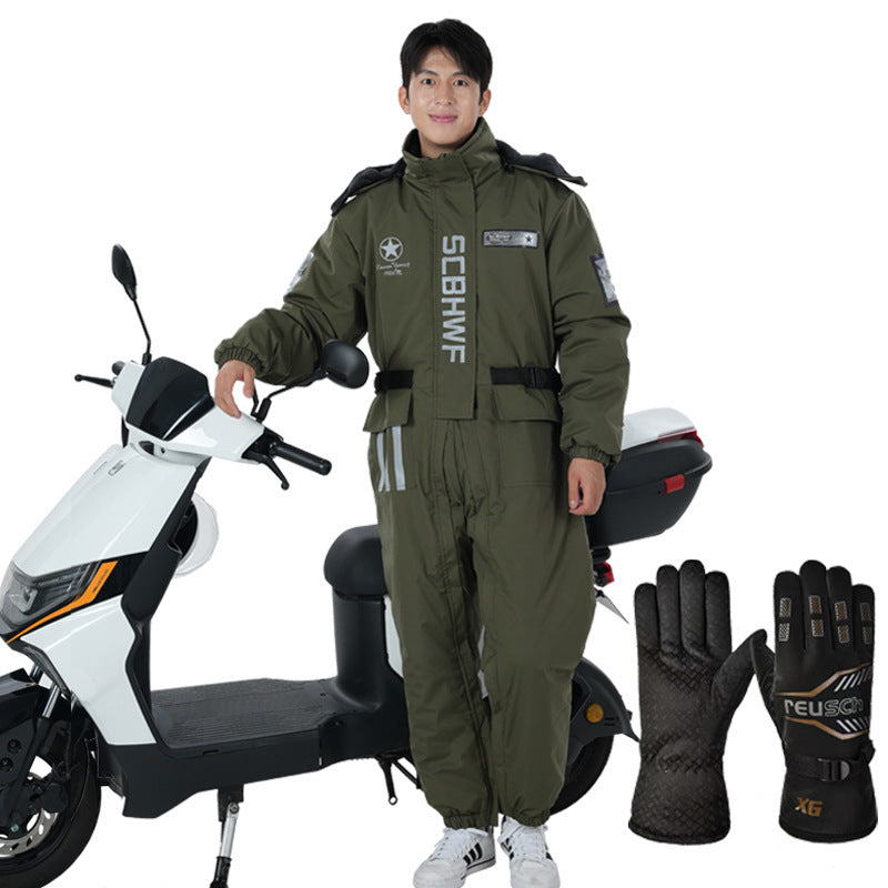 Winter Outdoors Cold-proof Cycling One-piece Work Clothes
