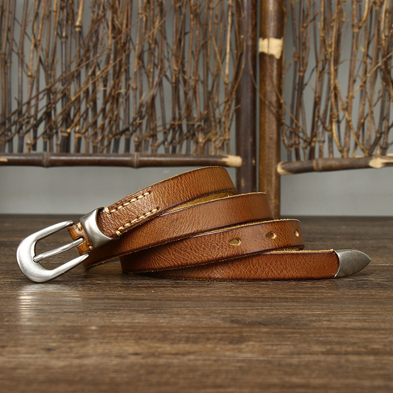 Trendy Versatile Personality Retro 18cm Leather Belt