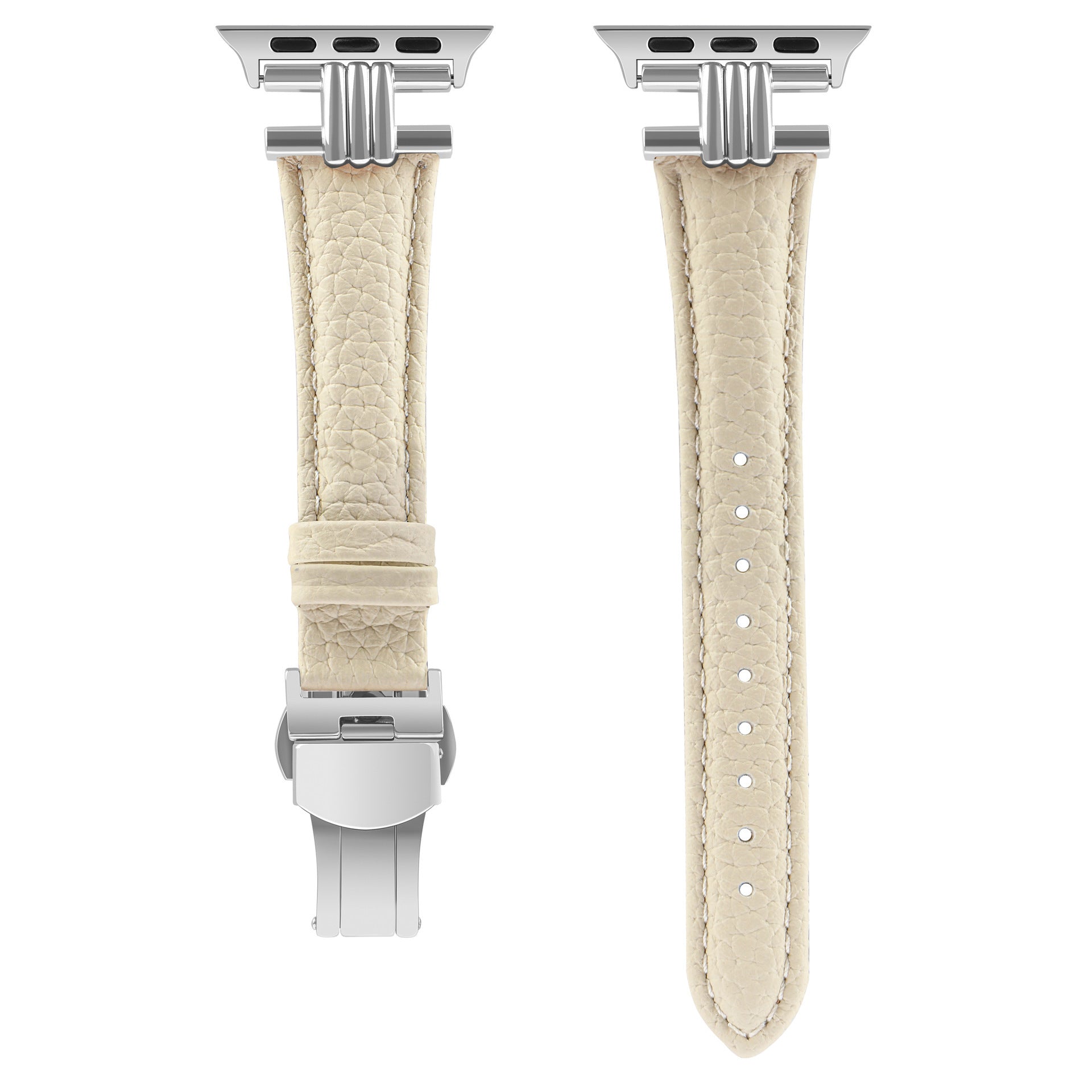 Three Vertical Head Metal Butterfly Buckle Strap