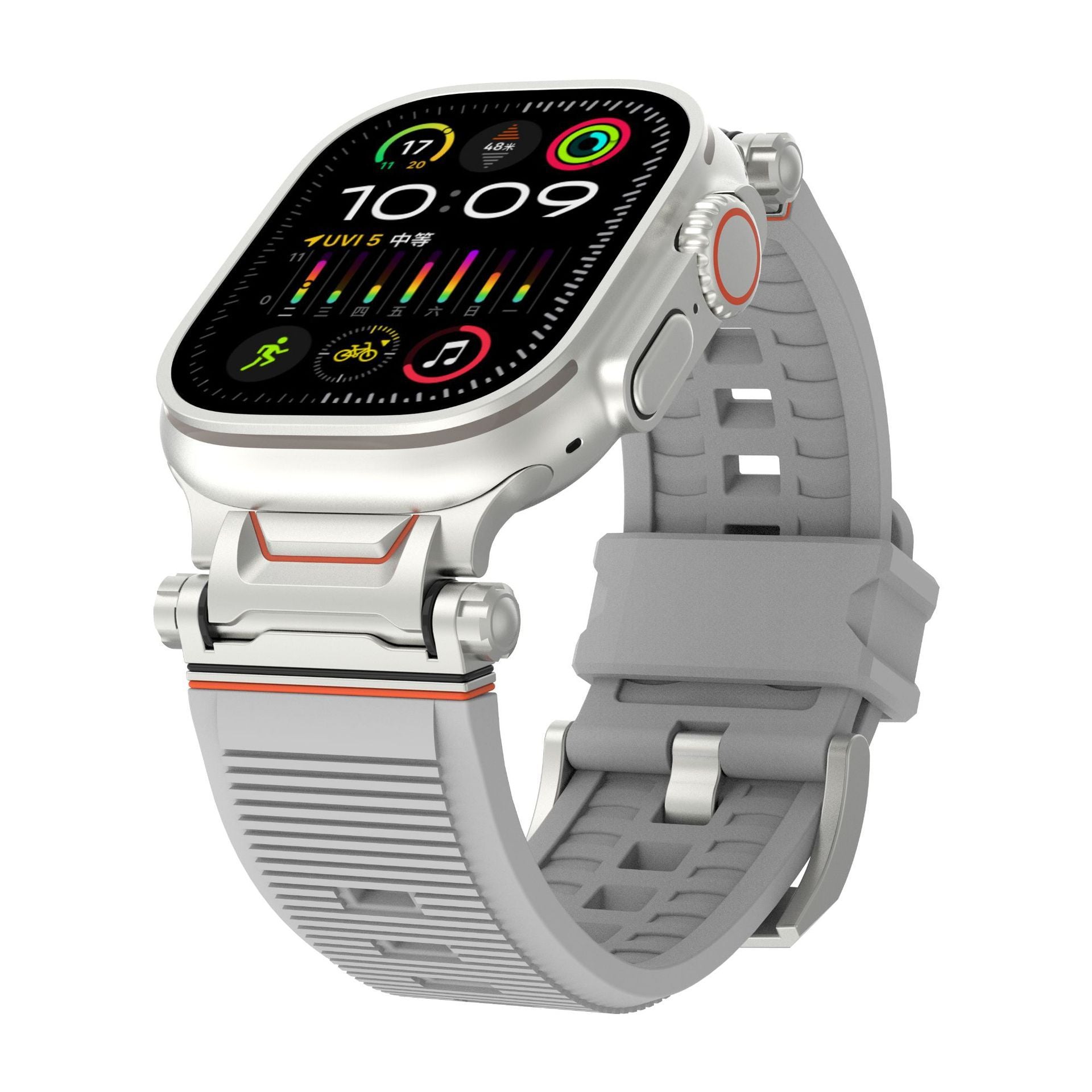 Mecha Stripe Metal Toe Cap Silicone Strap