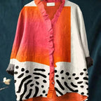 Loose Print Crew Neck Casual Plus Size Women's T-shirt